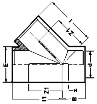 Preview: T-Stück 45°, Egal