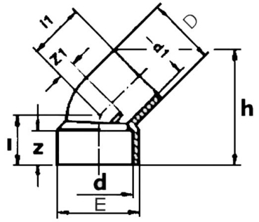 Preview: Winkel 45°, Innen/Aussen
