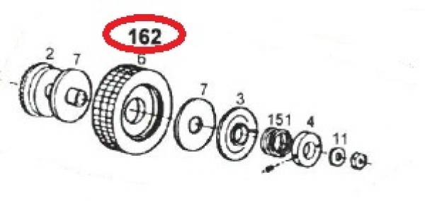 Antriebsradeinheit komplett (Pos. 162)